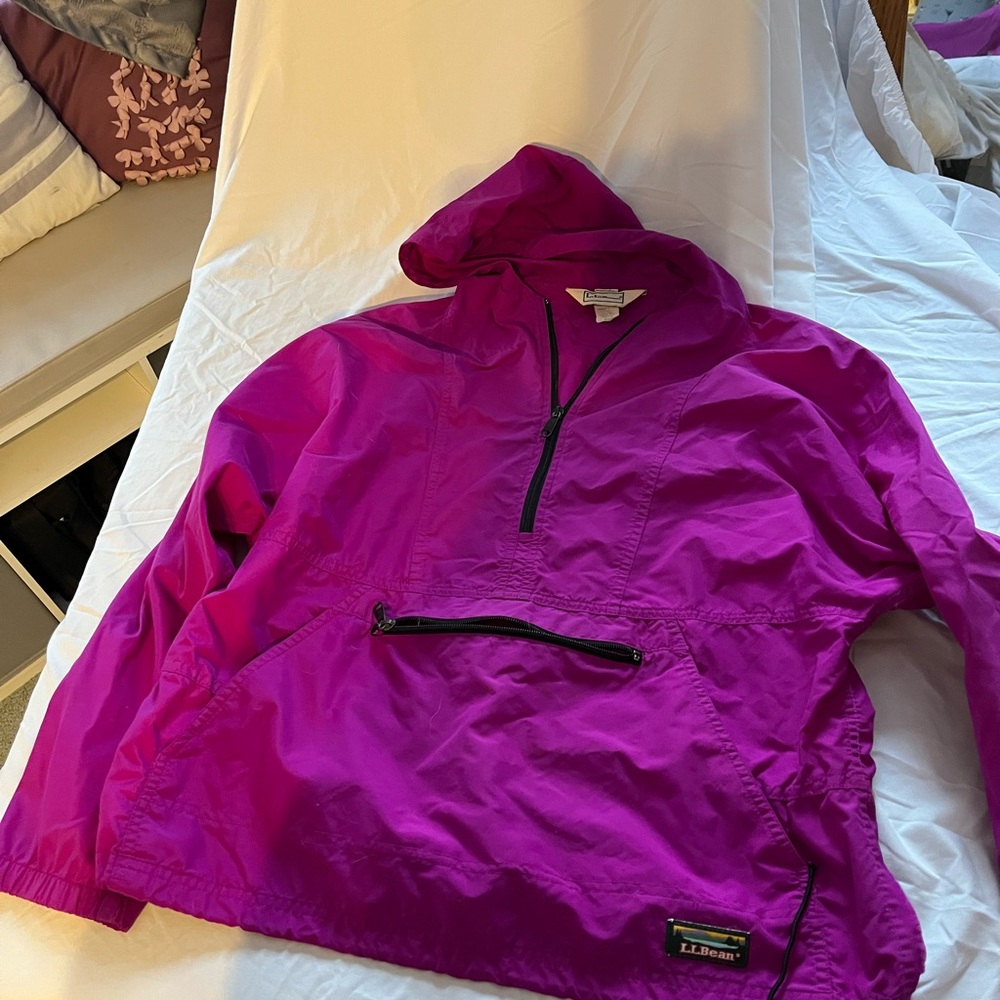 LL Bean Purple Hooded Windbreaker